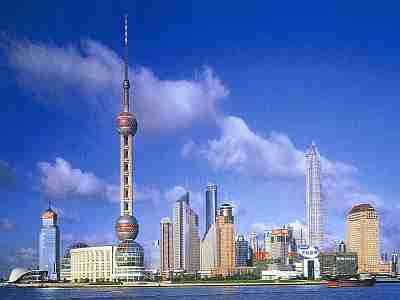 Sanghai, skyline van Pudong